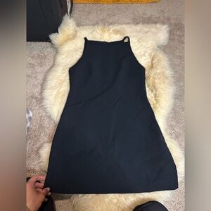 Zara Black High-Neck Mini Slip Dress